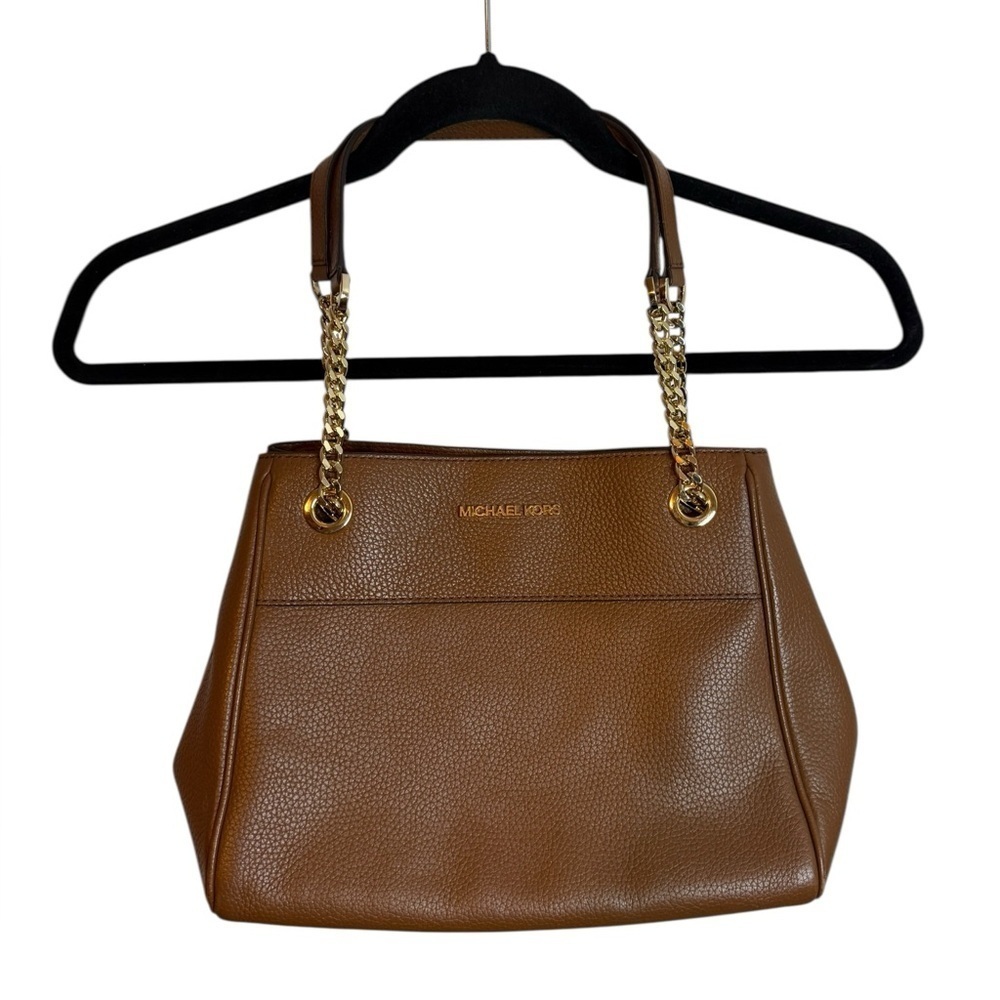 Michael Michael Kors Tan Pebbled Leather Chain Strap Shoulder Bag